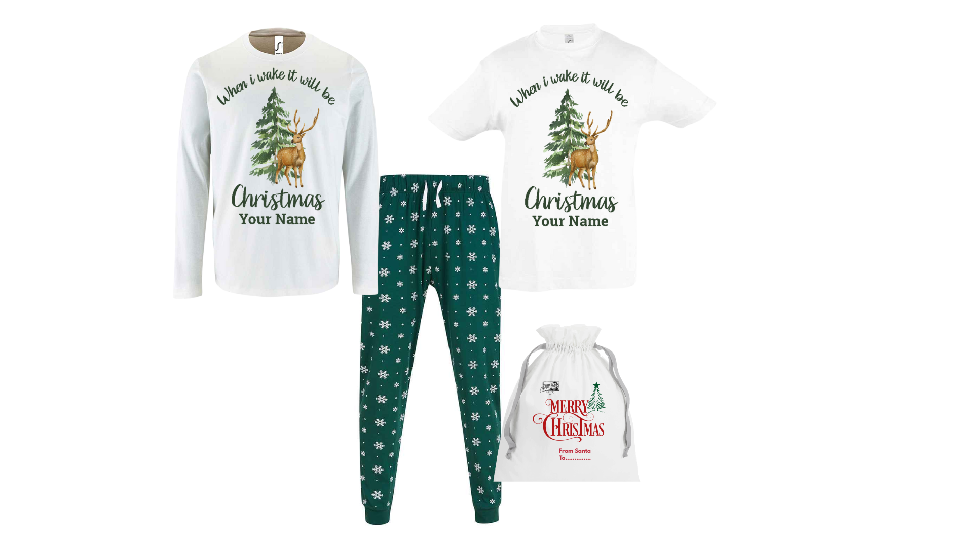 PJs Christmas EVE Set Green